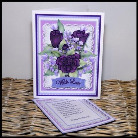 Lilac Birthday Bouquet with Verse  by Jackie Bullock
