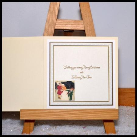 Children in the Snow 5'' Square Insert -  by Jackie Bullock