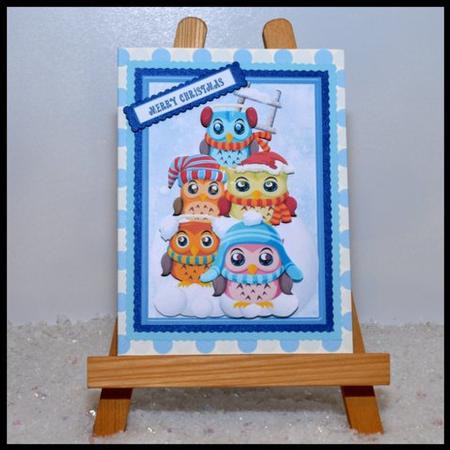 Owl Snow Topper with Decoupage by Jackie Bullock