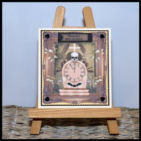 Skull on Clock by Jackie Bullock