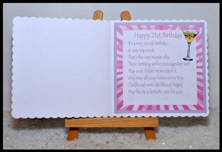 8x8 Insert, for 21st Birthday by Jackie Bullock