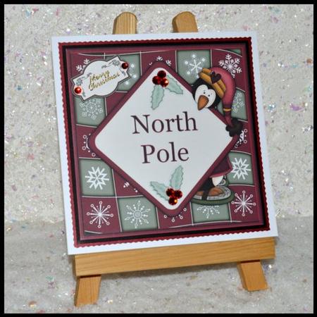 The North Pole - 8" Square Card with Step by Step by Jackie Bullock