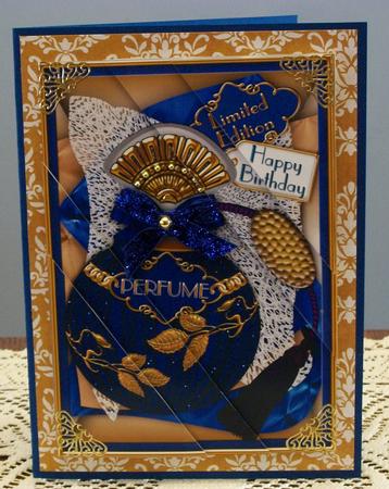 Blue Sapphire Perfume Birthday 7x5 Triangle Corner Stacker by Jackie Comfort
