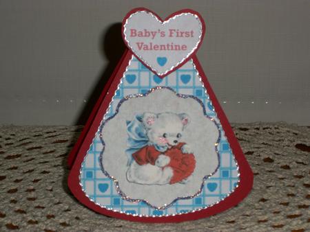 Cute Valentine Bear with the Blue Bow by Jackie Comfort