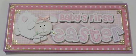 Large Dl Baby's First Easter Lamb Felties Side Stacker by Jackie Comfort