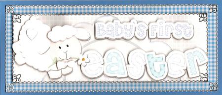 Large Dl Baby's First Easter Lamb Felties Side Stacker by Jackie Comfort