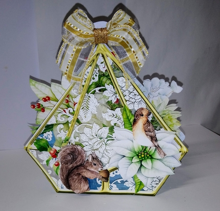 Winter White Poinsettias 3d Terrarium Cards & Envelopes Kit by Jackie Odonnell