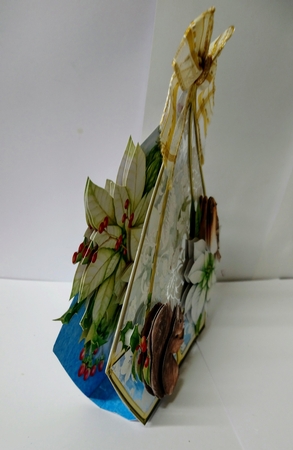 Winter White Poinsettias 3d Terrarium Cards & Envelopes Kit by Jackie Odonnell