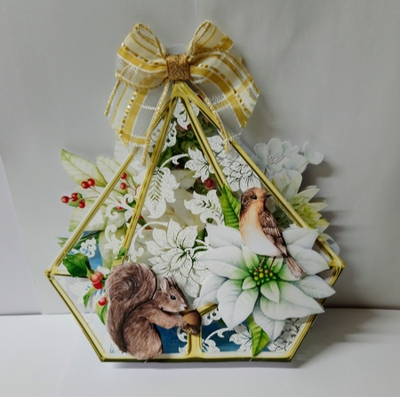 Winter White Poinsettias 3d Terrarium Cards & Envelopes Kit by Jackie Odonnell