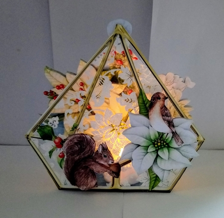 Winter White Poinsettias 3d Terrarium Cards & Envelopes Kit by Jackie Odonnell