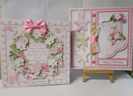 PASTEL CHRISTMAS FLORAL 7.5 Decoupage & Inserts BUMPER KIT by Jackie Odonnell