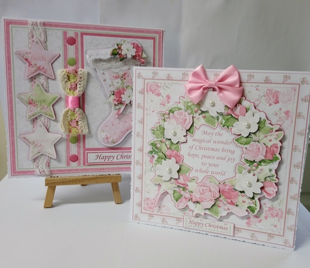 PASTEL CHRISTMAS FLORAL 7.5 Decoupage & Inserts BUMPER KIT by Jackie Odonnell