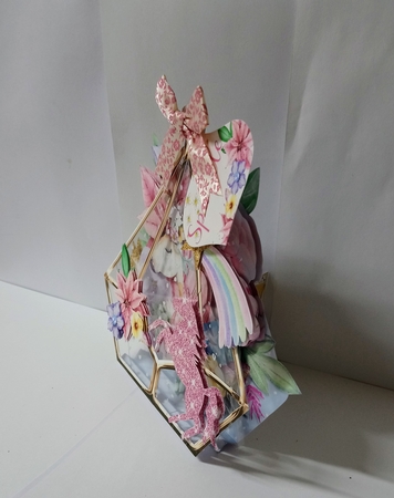 A Christmas Unicorn 3d Terrarium Cards & Envelopes Kit by Jackie Odonnell