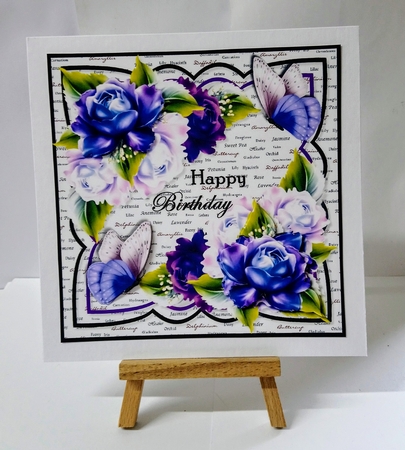 Scallop Frame & Purple Roses by Jackie Odonnell