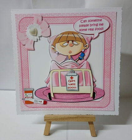 8x8 Get well soon with hospital food female pink mini kit by Jackie Odonnell