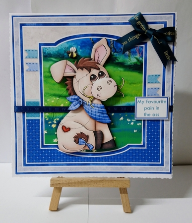 SIT ON YOUR ASS All Occasions Humorous 7.5 Decoupage Card Kit by Jackie Odonnell