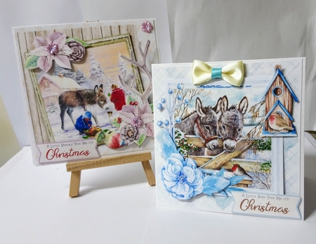 Little Donkey - 5 6x6 & 5 6x4 Card Fronts, 2 Inserts & Backing Paper by Jackie Odonnell