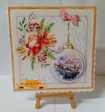 4, Beautiful Cottage Bauble card Fronts  by Jackie Odonnell