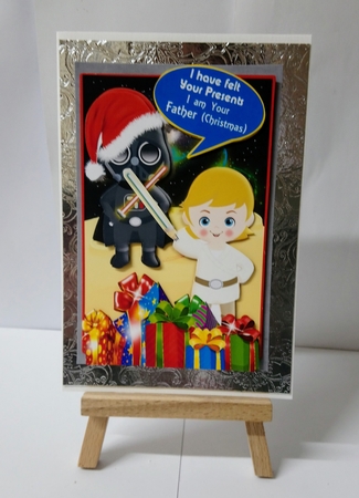 A Space Wars Christmas 5, 6x4 Card Fronts, 3 Inserts & Envelope Kit by Jackie Odonnell