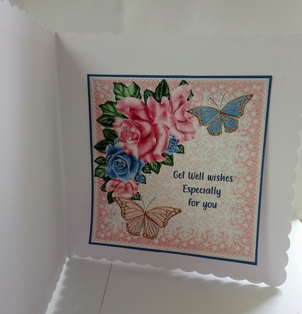 A get well wish with butterflies insert by Jackie Odonnell