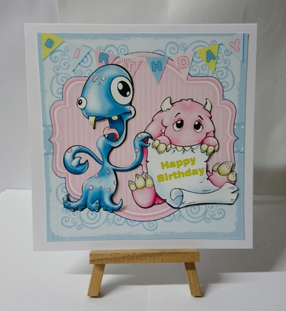 8x8 Lil monster birthday wishes mini kit by Jackie Odonnell