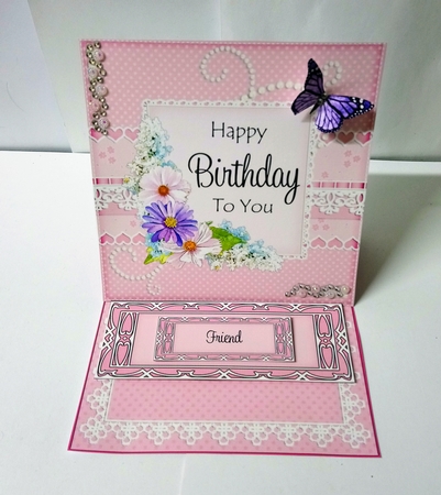 3D Easel Card Mini Kit - A Touch of Elegance Birthday - Flowers, Lace, Butterflies & Pearls by Jackie Odonnell
