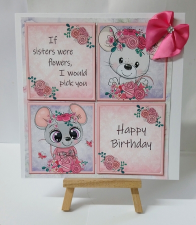 If sisters were flowers, I would pick you Mice 8x8 by Jackie Odonnell
