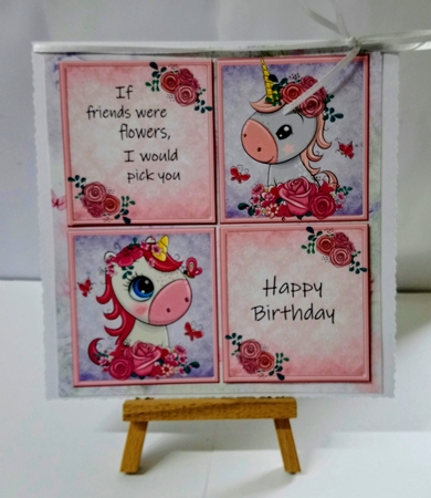 If friends were flowers, I would pick you Unicorns 8x8 by Jackie Odonnell