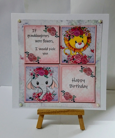 If granddaughters  were flowers, I would pick you Lion & Elephant 8x8 by Jackie Odonnell