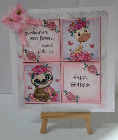 If grandmothers  were flowers, I would pick you Sloth & Giraffe 8x8 by Jackie Odonnell