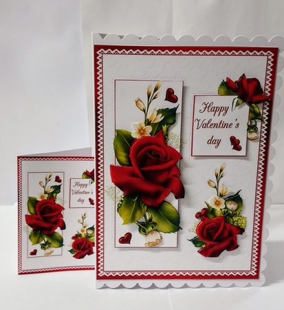 Happy Valentines day roses and lace mini kit by Jackie Odonnell