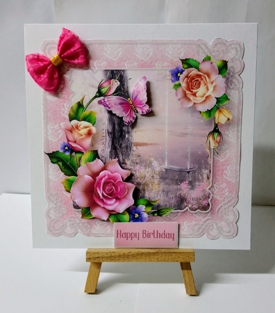 Spring Roses - Shaped Corners Card Mini Kit by Jackie Odonnell