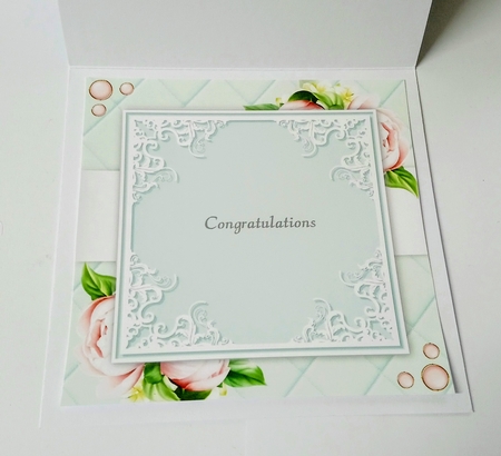 Beautiful Blue & Pink Peony Insert 8x8 by Jackie Odonnell