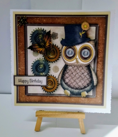 Steampunk Owl - Decoupage Card Mini Kit by Jackie Odonnell