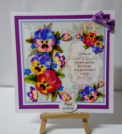 Pansies with verse Mini Page Kit by Jackie Odonnell