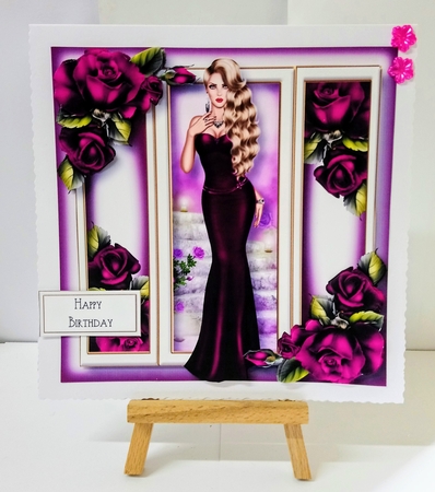 Elegance With Deep Purple Roses by Jackie Odonnell