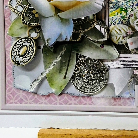 Rose and forgetmenots 7x7 card by Jackie Odonnell