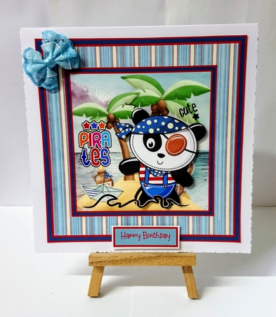 Pirate panda 7x7 card by Jackie Odonnell