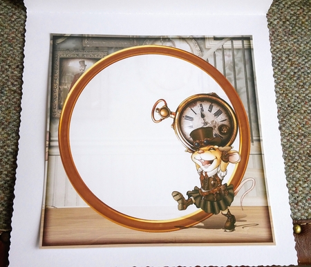 Mrs Steampunk Mouse 7x7 Quick Card Insert by Jackie Odonnell