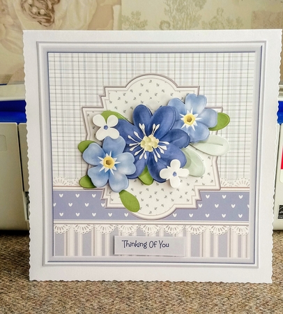 Blue flowers 7x7 card by Jackie Odonnell