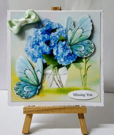Flower Vase and Butterflies Topper with Decoupage by Jackie Odonnell