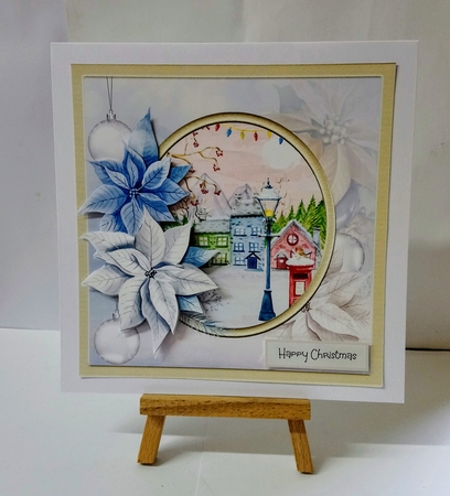 Christmas village 7x7 card by Jackie Odonnell