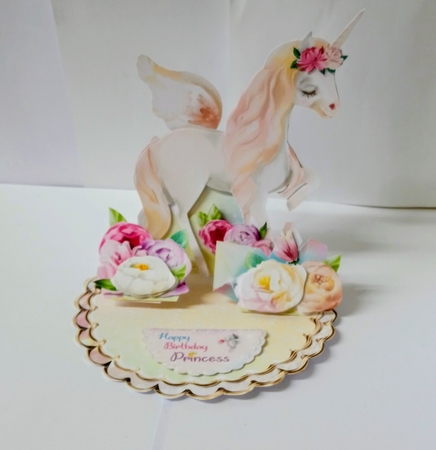 The Princess & The Unicorn 1 Triple Easel Card Mini Kit by Jackie Odonnell