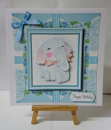 Gorgeous Elephant In Floral Frame 8x8 Mini Kit by Jackie Odonnell