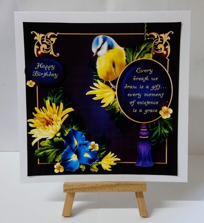 Beautiful Bluetit Verse 8x8 by Jackie Odonnell