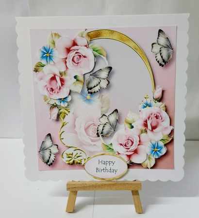 Golden Arched Frame - Cool Pink Roses by Jackie Odonnell