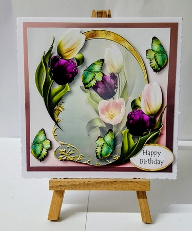 Golden Arched Frame - Tulips 8x8 by Jackie Odonnell