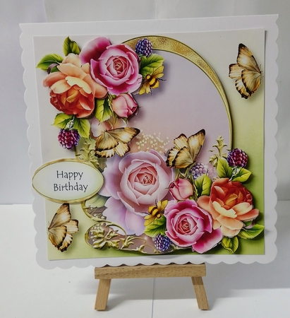 Golden Arched Frame - English Roses by Jackie Odonnell