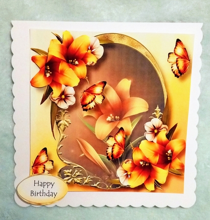 Golden Arched Frame - Orange Lilies by Jackie Odonnell