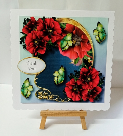 Golden Arched Frame - Poppies 8x8 by Jackie Odonnell